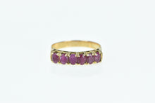 Load image into Gallery viewer, 14K Vintage Natural Ruby Six Stone Fashion Band Ring Yellow Gold