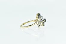 Load image into Gallery viewer, 10K Vintage Marquise Sapphire Diamond Swirl Ring Yellow Gold