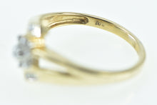 Load image into Gallery viewer, 10K Vintage Diamond Round Flower Cluster Bypass Ring Yellow Gold