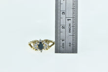 Load image into Gallery viewer, 10K Oval Sapphire Diamond Cluster Engagement Ring Yellow Gold