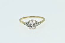 Load image into Gallery viewer, 10K Oval Faceted Quartz Cluster Accent Statement Ring Yellow Gold