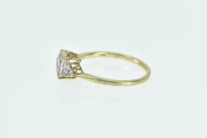 10K Oval Faceted Quartz Cluster Accent Statement Ring Yellow Gold