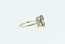 Load image into Gallery viewer, 10K Oval Faceted Mystic Topaz Diamond Statement Ring Yellow Gold