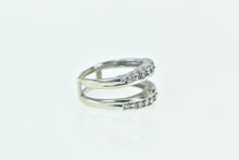 Load image into Gallery viewer, 14K 0.42 Ctw Diamond Wrap Guard Two Band Wedding Ring White Gold