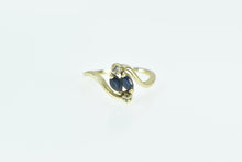 Load image into Gallery viewer, 14K Marquise Sapphire Diamond Vintage Bypass Ring Yellow Gold