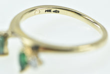 Load image into Gallery viewer, 14K Marquise Emerald Diamond Accent Wedding Band Ring Yellow Gold