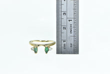 Load image into Gallery viewer, 14K Marquise Emerald Diamond Accent Wedding Band Ring Yellow Gold