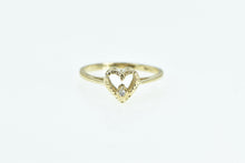 Load image into Gallery viewer, 14K Diamond Heart Love Symbol Vintage Romantic Ring Yellow Gold