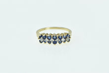 Load image into Gallery viewer, 14K Vintage Diamond Sapphire Classic Wedding Band Ring Yellow Gold