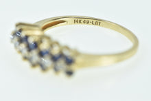 Load image into Gallery viewer, 14K Vintage Diamond Sapphire Classic Wedding Band Ring Yellow Gold