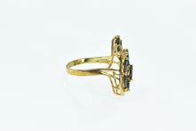 Load image into Gallery viewer, 14K Marquise Sapphire Diamond Vintage Statement Ring Yellow Gold