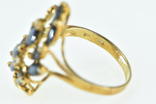 Load image into Gallery viewer, 14K Marquise Sapphire Diamond Vintage Statement Ring Yellow Gold