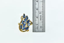 Load image into Gallery viewer, 14K Marquise Sapphire Diamond Vintage Statement Ring Yellow Gold