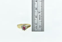 Load image into Gallery viewer, 10K Marquise Syn. Ruby Diamond Halo Classic Vintage Ring Yellow Gold