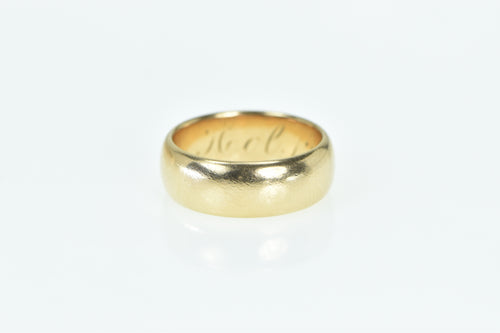 18K 1870's 6.75mm Vintage Classic Wedding Band Ring Yellow Gold