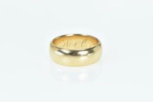 18K 1870's 6.75mm Vintage Classic Wedding Band Ring Yellow Gold