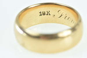 18K 1870's 6.75mm Vintage Classic Wedding Band Ring Yellow Gold