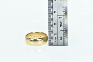 18K 1870's 6.75mm Vintage Classic Wedding Band Ring Yellow Gold