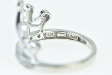 Load image into Gallery viewer, 14K Crown Diamond Tiara Queen Princess Royalty Ring White Gold