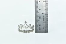 Load image into Gallery viewer, 14K Crown Diamond Tiara Queen Princess Royalty Ring White Gold