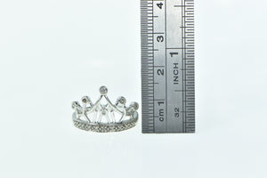 14K Crown Diamond Tiara Queen Princess Royalty Ring White Gold