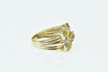 Load image into Gallery viewer, 10K Oval Faceted Citrine Diamond Statement Cocktail Ring Yellow Gold