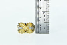 Load image into Gallery viewer, 10K Oval Faceted Citrine Diamond Statement Cocktail Ring Yellow Gold