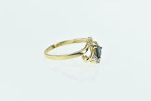 Load image into Gallery viewer, 14K Pear Sapphire Diamond Vintage Curvy Fashion Ring Yellow Gold