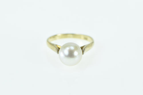 18K 8.45mm Pear Vintage Pearl Classic Statement Ring Yellow Gold