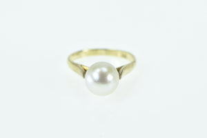 18K 8.45mm Pear Vintage Pearl Classic Statement Ring Yellow Gold