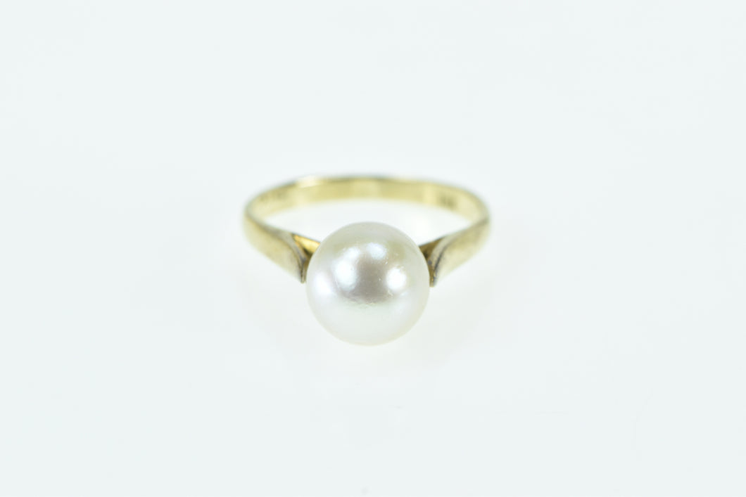 18K 8.45mm Pear Vintage Pearl Classic Statement Ring Yellow Gold