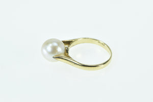 18K 8.45mm Pear Vintage Pearl Classic Statement Ring Yellow Gold