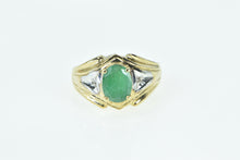 Load image into Gallery viewer, 10K Vintage Natural Emerald Diamond Statement Ring Yellow Gold