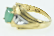 Load image into Gallery viewer, 10K Vintage Natural Emerald Diamond Statement Ring Yellow Gold