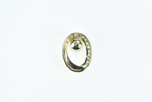 Load image into Gallery viewer, 14K Diamond Oval 7.8mm Pearl Loop Statement Pendant Yellow Gold