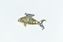 Load image into Gallery viewer, 14K Handmade Designer Agate Diamond Eyed Fish Pendant Yellow Gold