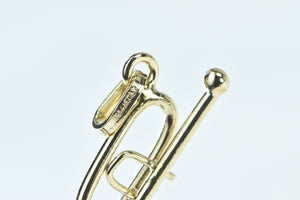 14K 3D Trumpet Musical Instrument Music Charm/Pendant Yellow Gold