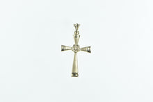 Load image into Gallery viewer, 14K Flower Cross Christian Faith Symbol Pendant Yellow Gold