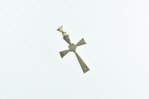 14K Flower Cross Christian Faith Symbol Pendant Yellow Gold