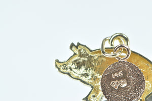 14K Piggy Bank Penny Savings Money Charm/Pendant Yellow Gold