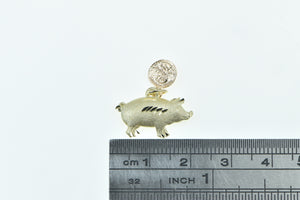 14K Piggy Bank Penny Savings Money Charm/Pendant Yellow Gold