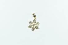 Load image into Gallery viewer, 14K Two Tone Snow Flake Winter Motif Charm/Pendant Yellow Gold