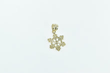 Load image into Gallery viewer, 14K Two Tone Snow Flake Winter Motif Charm/Pendant Yellow Gold