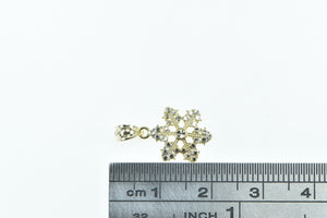 14K Two Tone Snow Flake Winter Motif Charm/Pendant Yellow Gold