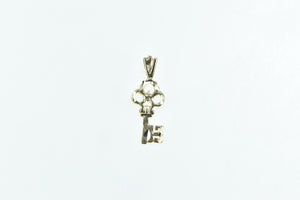 14K Vintage Skeleton Key Trust Loyalty Symbol Charm/Pendant Yellow Gold