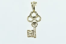 Load image into Gallery viewer, 14K Vintage Skeleton Key Trust Loyalty Symbol Charm/Pendant Yellow Gold