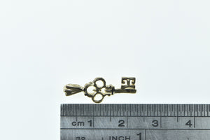 14K Vintage Skeleton Key Trust Loyalty Symbol Charm/Pendant Yellow Gold