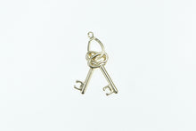 Load image into Gallery viewer, 14K Two Skeleton Key Loyalty Trust Symbol Charm/Pendant Yellow Gold