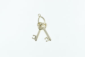 14K Two Skeleton Key Loyalty Trust Symbol Charm/Pendant Yellow Gold