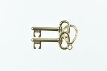 Load image into Gallery viewer, 14K Two Skeleton Key Loyalty Trust Symbol Charm/Pendant Yellow Gold